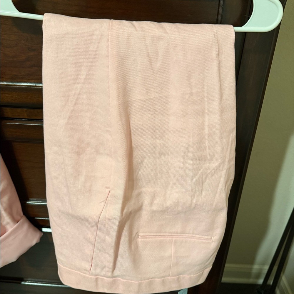 Ann Taylor Linen Pink Ankle Pants